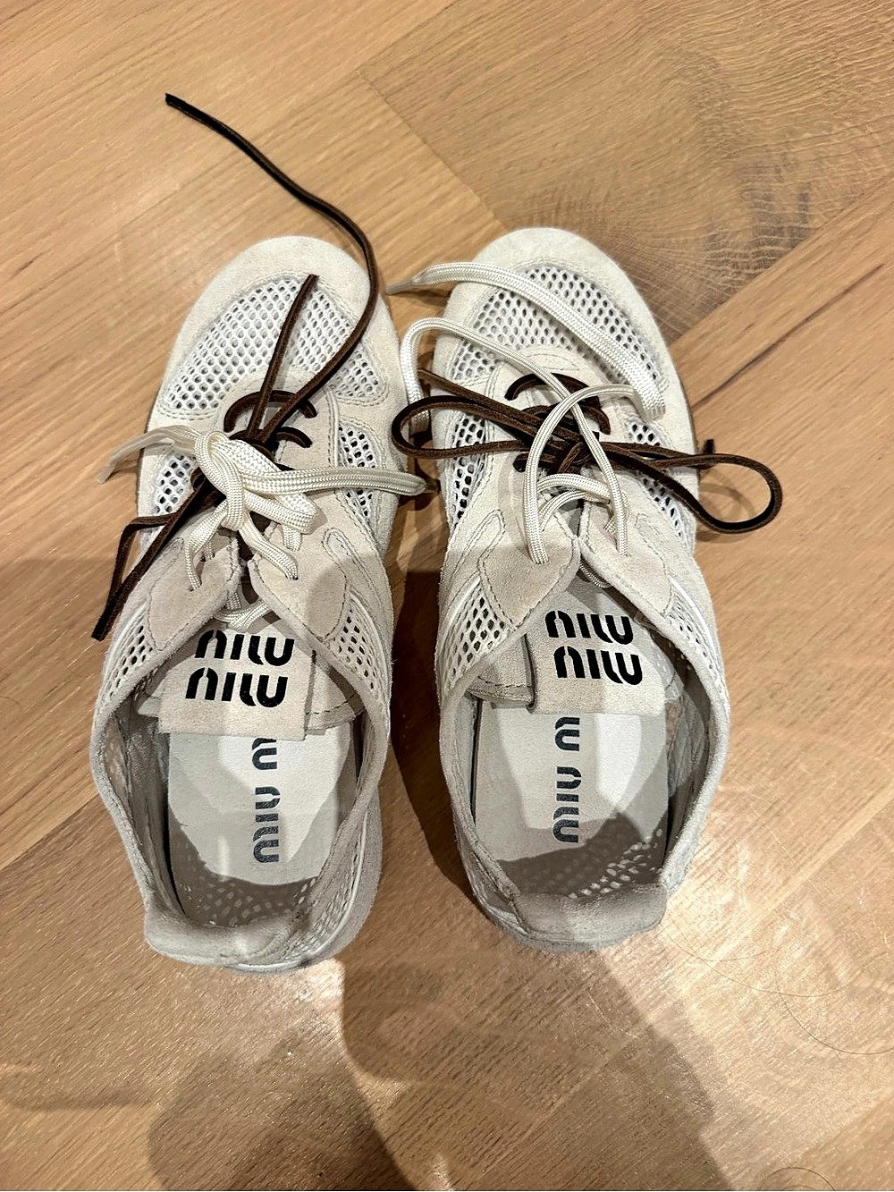 Miu Miu Rete Scamosciato Sneaker White & Brown EU 36.5 excellent condition - Picture 3 of 6